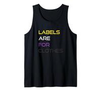 Nonbinary Pride Labels Are For Clothes Non-Binary Flag Camiseta sin Mangas
