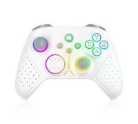 Nonbliep Controlador LED inalámbrico para Xbox, compatible con Xbox Series X|S, Xbox One, Windows 10/11, controlador de juegos con turbo, macro, conector de audio de 3.5 mm, doble vibración blanca