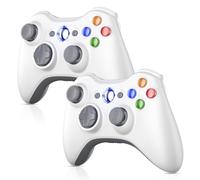 Nonbliep Paquete de 2 controladores Xbox 360, compatibles con Xbox 360 y Slim/PC Windows 10/8/7, con joystick mejorado/doble vibración/conector de auriculares de 2.5 mm para controlador Xbox