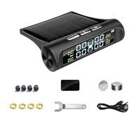 NONDK 1 Juego de de Control de Alarma PresióN de NeumáTicos TPMS con EnergíA Solar, Sistemas Alarma de Seguridad para AutomóViles, Advertencia Temperatura y PresióN de NeumáTicos