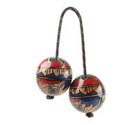 NONDK 1 Paquete de Kashaka de Madera Shaker Longitud Ajustable Shakers Africanos Shaker Africano de Calabaza Doble Percusión Bola Rítmica A