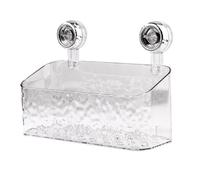 NONDK 1 Piezas Estante de Almacenamiento con Ventosa Giratoria BañO Caja de Almacenamiento y OrganizacióN Montada en la Pared No Perforada Transparente,L