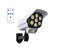 NONDK 1 Piezas Luces Solares Al Aire Libre 77Led PIR Lámpara con Sensor de Movimiento Cámara de Simulación Luz de Pared Solar Luces de Decoración de Jardín Impermeables