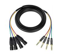 NONDK 1 Unidad de Cable XLR Hembra de 4 Canales A 1/4" de 1 M, Cable de Micrófono TRS de 6,35 mm A XLR, Línea de Audio Estéreo Balanceada