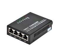 NONDK 10/100M 2 Puertos de Fibra 4 Puertos RJ45 Convertidor de Medios de Fibra 1310nm/1550nm Modo Único Simplex 20km SC Enchufe UE