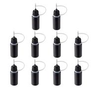 NONDK 10 con Aplicador de Punta de Precisión, Botella de Plástico con Aguja de Metal Negra, 10 Ml, con Aplicador de Punta de Precisión
