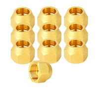 NONDK 10 Conectores SAE de 45 Grados para Tubo Abocinado, Tuerca Abocinada de 1/4", Conector de Extensión de Tubo de Cobre para Aire Acondicionado