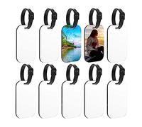 NONDK 10 Etiquetas de Equipaje en para SublimacióN, Etiquetas de Equipaje de Bolsa de Viaje en con Correa, Etiqueta de Maleta de Doble Cara