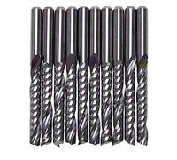 NONDK 10 Pcs Cnc Enrutador Bits 3.175 X 22Mm Soltero Flauta de Carburo en Espiral Cnc Enrutador Bits Molienda Cortador