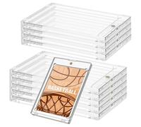 NONDK 10 Piezas de 130 Pt Portatarjetas Magnético Acrílico 4.33x2.87 Pulgadas Portatarjetas Transparente para Guardar y Exhibir Tarjetas Deportivas de Béisbol