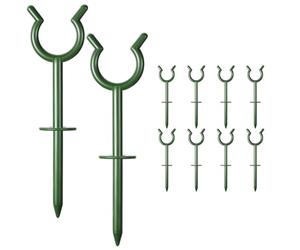 NONDK 10 Piezas Soportes para Manguera de Jardín, Soporte para Guías de Jardín Al Aire Libre, Estacas de Soporte para Mantener Fuera del Césped