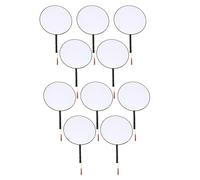 NONDK 10 Uds. 21Cm Abanico en para NiñOs, Abanico de Pintura DIY, Abanico de Tela de Seda, Abanico Redondo de PláStico con Manejar de Mano