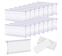 NONDK 100 Portaetiquetas para Estantes Alambre con 100 Inserciones Papel, Etiquetas para Estantes de Plástico para Portaetiquetas de Alambre Compatibles con Estantes de 1-1/4 Pulgadas