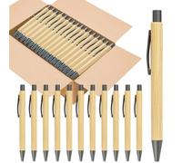 NONDK 100 Uds BolíGrafos de Bambú una Granel BolíGrafos de Bambú de Madera Grabado BolíGrafo de Madera BolíGrafo de Regalo una Granel