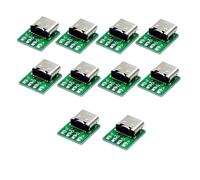 NONDK 10PCS Placa de Prueba de Desglose de 16 Pines USB 3.1 Tipo-C 10PCS Conector USB 3.1 Tipo C Placa PCB de Prueba de 16 Pines para Transferencia de Carga de Cable de Línea de Datos