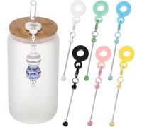 NONDK 12 Piezas de Dijes para con Cuentas, Compatibles con Pajitas Estándar, para Hacer Joyas y Regalos. A
