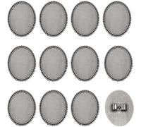 NONDK 12 Piezas de Hebilla para Bolo Tie, Clasp de Aleación en, Configuraciones de Cabochón Ovaladas para Bolo Tie, Hallazgos para Manualidades DIY Ropa B