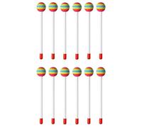 NONDK 12 Piezas de Palitos de Mazo de Tambor de Piruleta, Martillo Redondo de ArcoíRis, Palillos de PercusióN, para NiñOs, Juguete Musical de Mazo para NiñOs