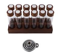 NONDK 12 Piezas de Tubos de Almacenamiento de Granos de Café de Granos de Café Soporte de ExhibicióN de Madera y Embudo Espresso Accesorios