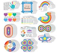 NONDK 120 Pcs Etiquetas Sensoriales de Ansiedad Texturizadas Táctiles Rugosas Fidgets para Alivio del Estrés, Herramientas para Escritorios en el Aula