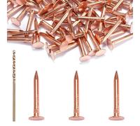 NONDK 120 Piezas de Clavos de Cobre de 1 Pulgada con Broca de 1/16 de Pulgada, Clavos de Cobre Puro para Techos, Púas para Muebles y Barcos para Reparación de Techos,