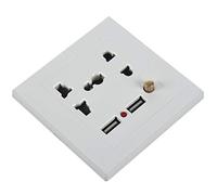NONDK 2.1A Adaptador de Enchufe de Cargador de Pared USB Dual Interruptor Universal Wite Panel de de Corriente Universal