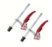NONDK 2 Abrazaderas de Fijación para Orificios de Perro Escritorio, Abrazadera de Mesa de Acero Ajustable para Banco de Trabajo Carpintería, Abrazadera de Trinquete en Forma de F 20 mm