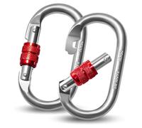 NONDK 2 de Mosquetón de 25 KN, de Mosquetón en Forma de o, Mosquetón de Seguridad Resistente, Mosquetón para Yoga, Hamaca, Camping