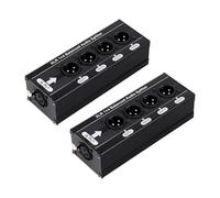 NONDK 2 Divisores de Audio Balanceados XLR 1x4, 1 Entrada, 4 Salidas, Caja Divisora de Señal de Audio XLR de 3 Pines, No Requiere Fuente de Alimentación.