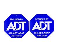 NONDK 2 Letreros de Seguridad ADT, Postes Sin Estaca, Letrero de Seguridad para el Hogar de Aluminio Resistente A la Intemperie