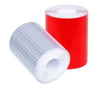 NONDK 2 Piezas 50 Mm x 3 Metros Cinta Adhesiva Cinta de Advertencia Cinta Reflectora Cinta de Marcado de Seguridad Cinta y Roja