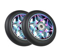 NONDK 2 Piezas Accesorios de Scooter 110 Mm Ruedas de Scooter Coloridas Ruedas de Poliuretano Ruedas Gruesas de Coche con Rodamientos (Negro)