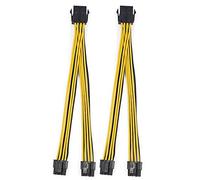 NONDK 2 Piezas CPU 8Pin Hembra 1 una 2 Macho 4 + 4Pin y Separador Cable de Fuente de AlimentacióN Cable 18AWG 20CM