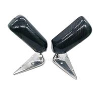 NONDK 2 Piezas Espejo Retrovisor Lateral Universal para AutomóVil Estilo Artesanal Cuadrado F1 con Superficie de Espejo Azul Soporte de Metal Espejo Retrovisor