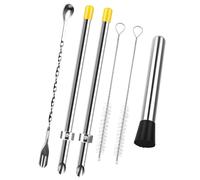 NONDK 2 Straw Cleaning Brushes 2pcs 304 Stainless Steel Straw Punchers Stainless Steel Muddler