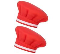 NONDK 2 Tapones de Vino de Silicona Reutilizables, Tapones para Bebidas de ChampáN con Forma de Sombrero de Chef Rojo