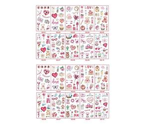 NONDK 20 Hojas de Tatuaje Temporal del DíA de San ValentíN, Tatuaje de CorazóN de San ValentíN, Pegatina para NiñOs, NiñOs, NiñAs, para el DíA de San ValentíN