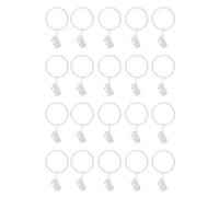 NONDK 20 PCS Clips de Cortina de Metal de 1.2" en Anillos de Cortina Blancos para Colgar Cortinas