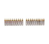 NONDK 20 Piezas Plug Audio Video Cable de Bloqueo Connector Chapado en