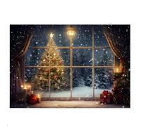 NONDK 210X150Cm Tela de Fondo de Navidad ÁRbol de Navidad de Nieve DecoracióN de Fiesta NiñOs FotografíA Fondo de Tela,H