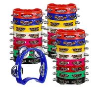 NONDK 24 Piezas de Panderetas, Instrumentos Musicales Que Producen Ruido, Pandereta de Percusión con 4 Campanas, Pandereta de Tambor de Percusión de Mano