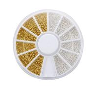 NONDK 300 PCS decoracion de de plata de para arte de unas + rueda de