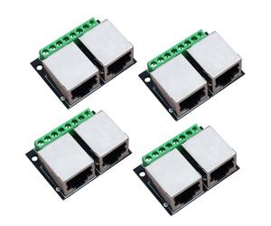 NONDK 4 Piezas RJ45 Ethernet Placa de Ruptura de Terminal Hembra Dual, Placa de Conector de Paso de 3,5 mm Terminal Adaptador de Red Blindado