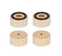NONDK 4 Soportes Aislantes para Altavoces, de Aleación de Aluminio, con Almohadillas Amortiguadoras para Altavoces, CD y Amplificadores, Dorados.