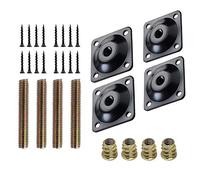 NONDK 4 Unids/Set Muebles Placas de Montaje de Patas Placas de FijacióN de Patas de Sofá M8 Pernos de SuspensióN Tornillos Adaptadores Placas de Metal Kit de Soporte para Sofá Silla