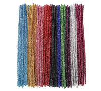 NONDK 400 Piezas Limpiadores de Pipas 10 Colores Surtidos Tallos de Chenilla Suministros para Manualidades Limpiadores de Pipas con Purpurina para Manualidades Creativas de Arte DIY