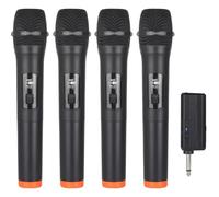NONDK 4PCS Micrófono Inalámbrico Dinámico de Mano con Receptor Recargable para Fiesta, Iglesia, Espectáculo