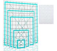 NONDK 5 Reglas Cuadradas para Acolchado con Anillos Antideslizantes, Plantillas de Acolchado, CuadríCulas Creativas para Costura y Manualidades.