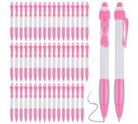 NONDK 50 BolíGrafos con Cinta Rosa una Granel, BolíGrafos RetráCtiles de para Suministros de Oficina, Regalo para Mujeres y NiñAs