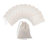 NONDK 50 Piezas Bolsas de AlgodóN con CordóN Bolsas de Muselina, Bolsas de Té (4 X 3 Pulgadas)